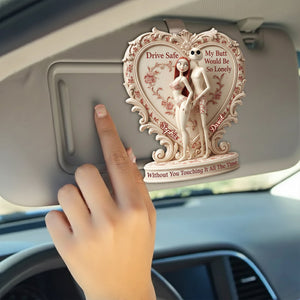 Cheeky Skeleton Couple Car Visor Clip - Personalized Gifts For Couple 01ohlu171225