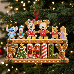 Lovely Gingerbread Family Acrylic Ornament - Personalized Christmas Gifts For Family 02nalu070926
