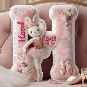 Bunny Ballet Alphabet Pillow - Personalized Gifts For Girls 01nata111225