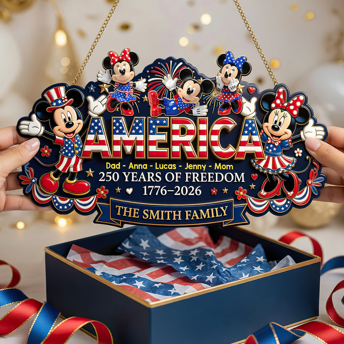 Celebrated America 250th Anniversary Acrylic Sign - Personalized Gifts For Family 02todt040626