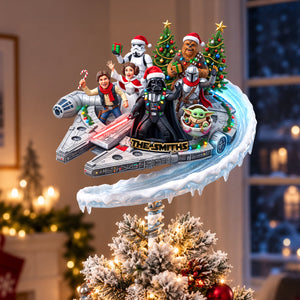 Merry Force-mas Acrylic Christmas Tree Topper - Personalized Gifts For Family 04TYDH091026