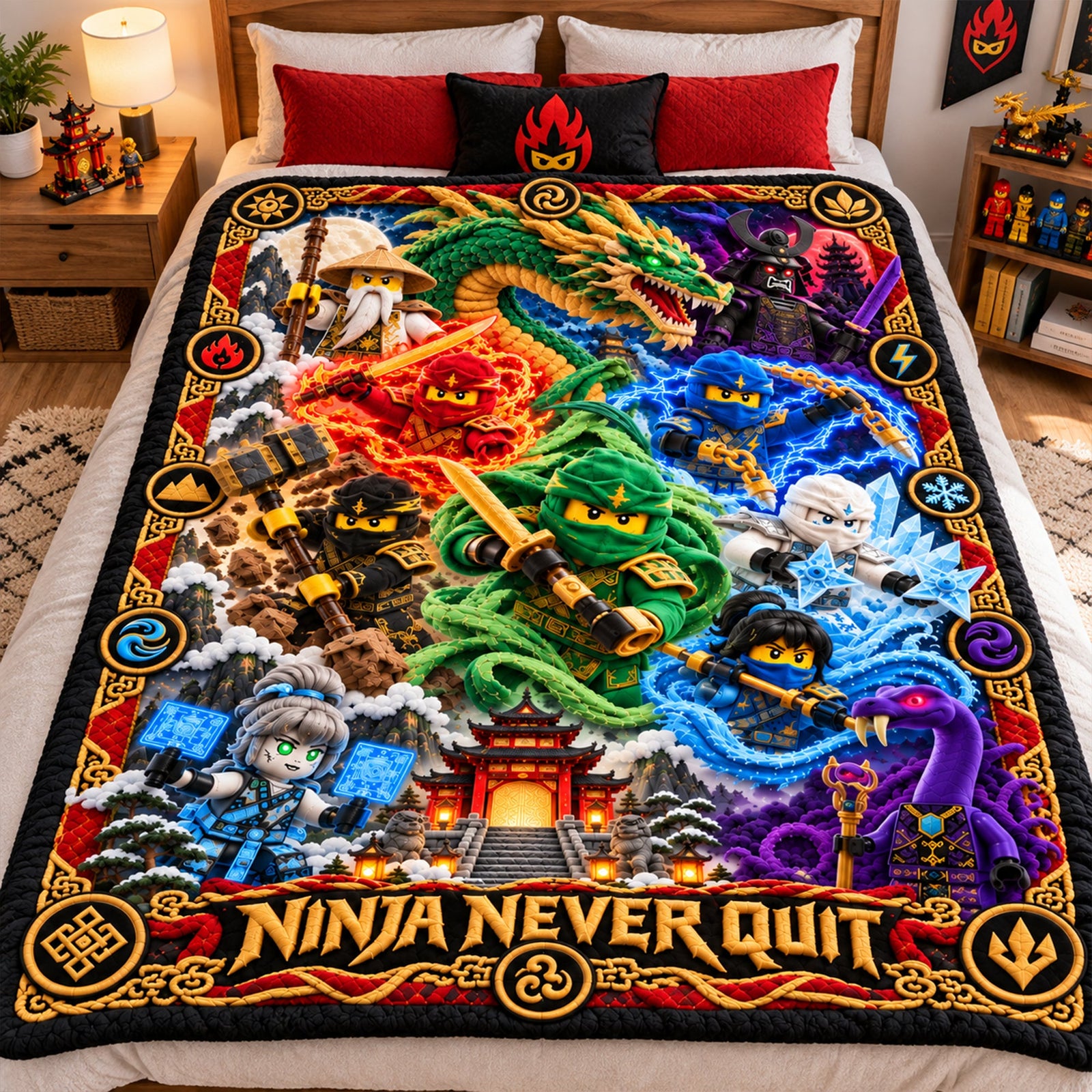 Elemental Warrior Christmas Blanket - Personalized Gifts For Action Figure Lovers 03TTLU071026