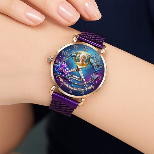 Custom Photo Heaven Angel Mesh Strap Quartz Watch Christmas Memorial Gifts 03hutn290725