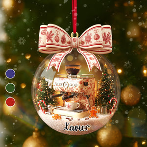 Christmas Coffee Lover Ornament - Personalized Gift For Coffee Lover Ornament 01PAMG021025-Homacus
