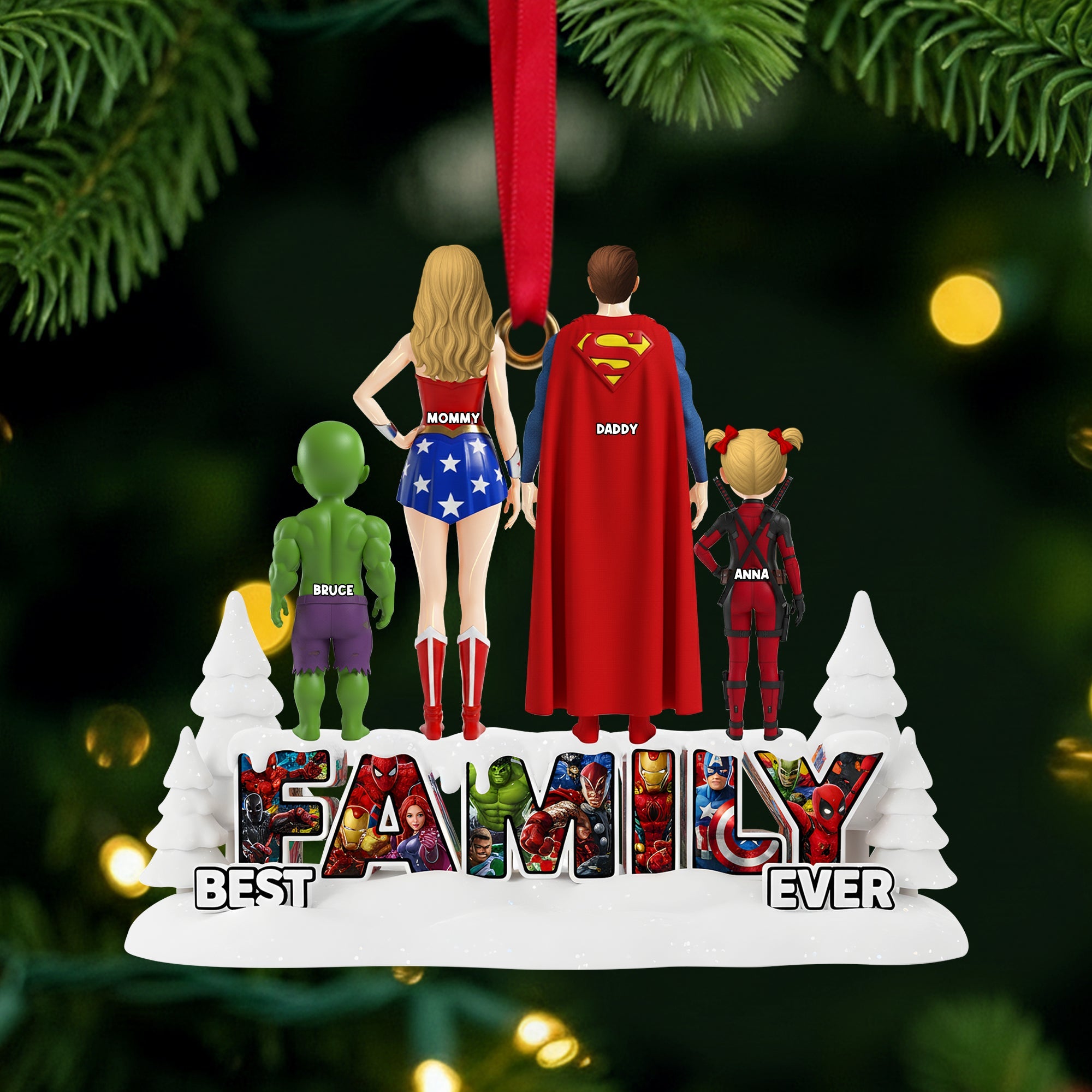 Best Family Ever Ornament - Personalized Gifts For Family 04ohlu111025
