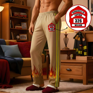 Firefighter Pajama Pants With Custom Shield, Personalized Gifts For Firefighters 03qhqn071125