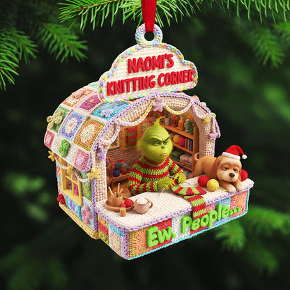 Personalized Gifts For Christmas, Knitting Corner Acrylic Ornament 03kita091025