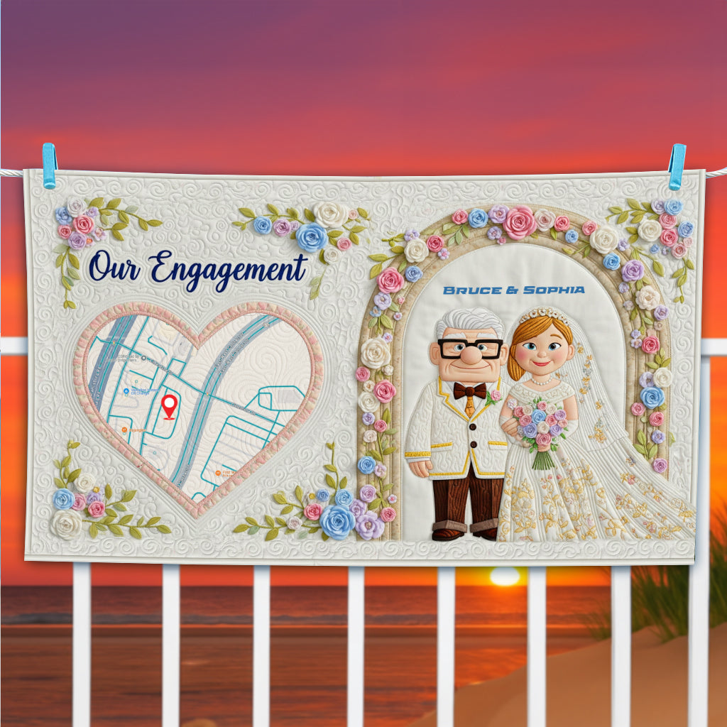 Romantic Engagement Beach Towel - Personalized Wedding Gifts For Couple 05OHLU140725