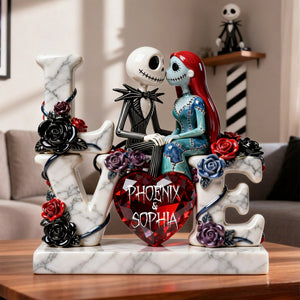 Romantic Skeleton Couple Acrylic Plaque - Personalized Gifts For Couples 05ohlu070126