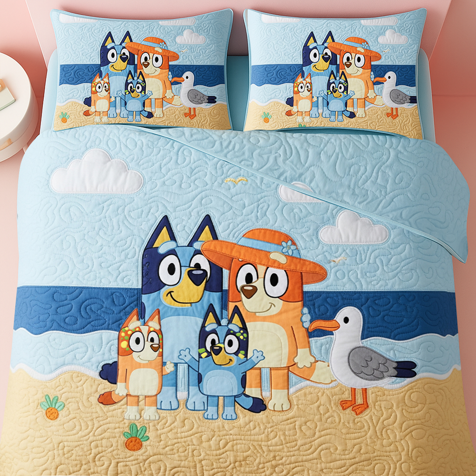 Family At Beach Quilt Bed Set - Gifts For Movie Fan 04QHLU170725