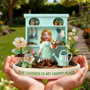Happy Garden Acrylic Plaque - Personalized Gifts For Gardeners 05PGLU130226