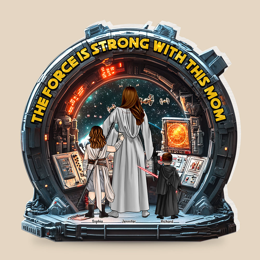 Personalized Gifts For Mom Plaque Mother's Day The Force Is Strong With This Mom-Homacus