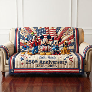 250th Anniversary Quilted Sofa Cover Personalized Gifts For Fans 02patn040226