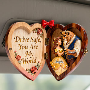 Fairy Tale Couple Car Visor Clip - Personalized Gifts For Couple 02namg241225