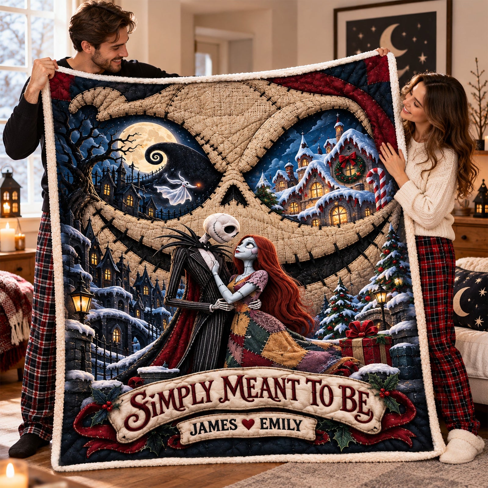 Gothic Soulmates Couple Blanket - Personalized Gift For Couples 01HALU161026