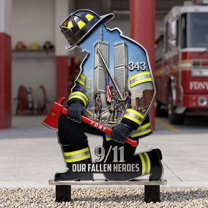 A Pray For Fallen Firefighters Metal Garden Stake - Personalized Gifts For Memorial 01huta060826