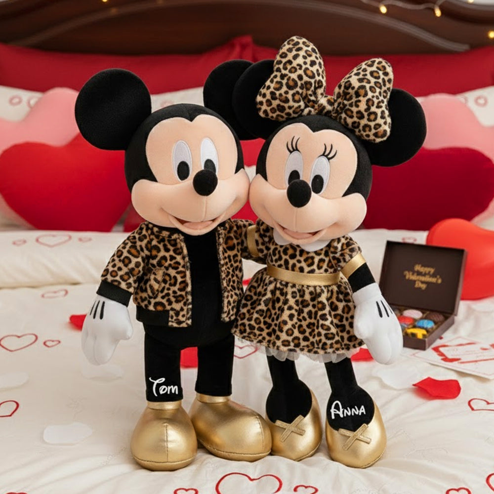 Leopard Style Animated Couple Shaped Pillow Personalized Gifts 02pgtn281125