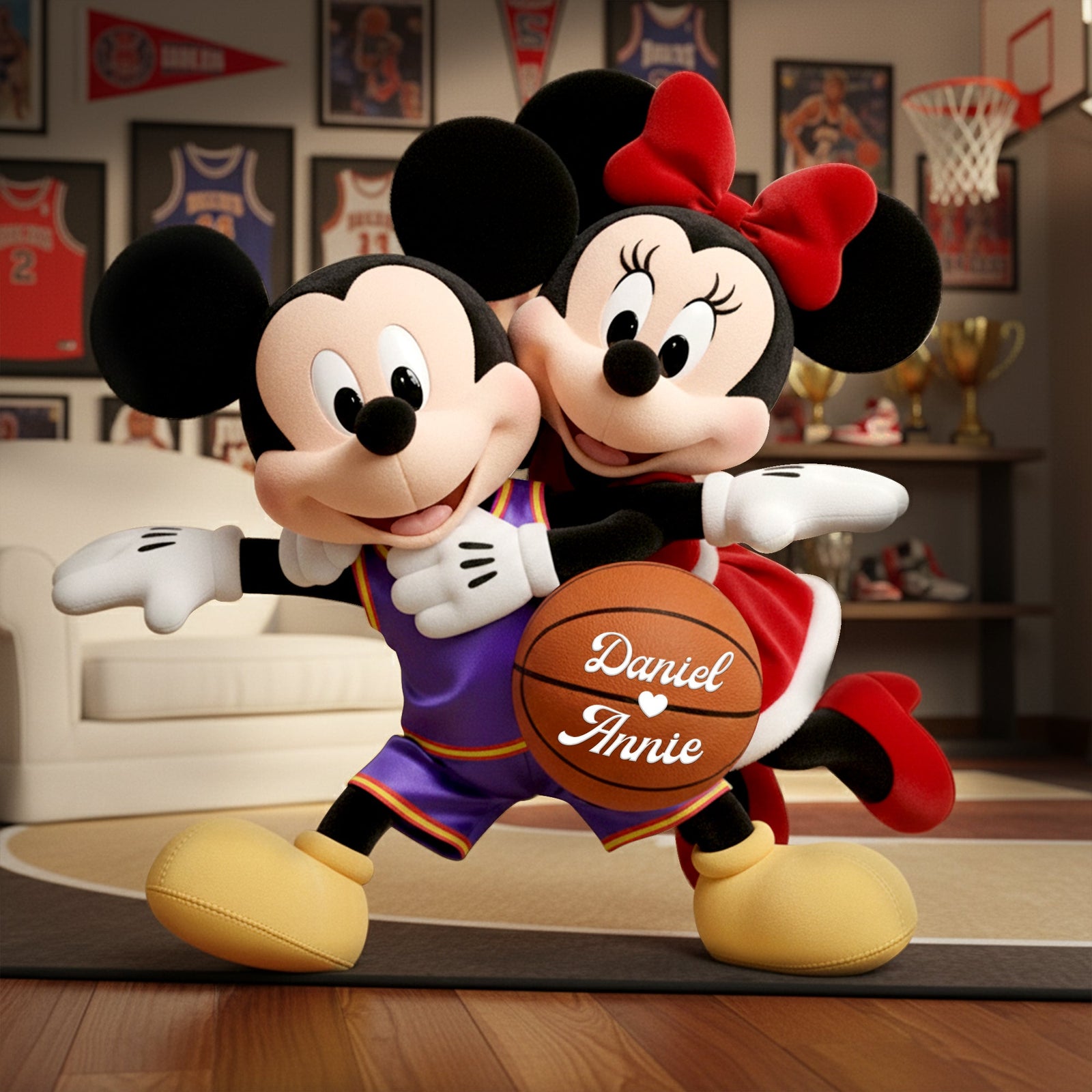 Athletic Love Duo Shaped Pillow  - Personalized Gifts For Couples 02PALU171125