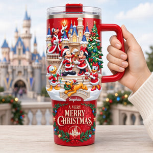 Very Merry Christmas 40oz Tumbler With Handle - Personalized Gifts For Christmas Tumbler 08TYQN061026