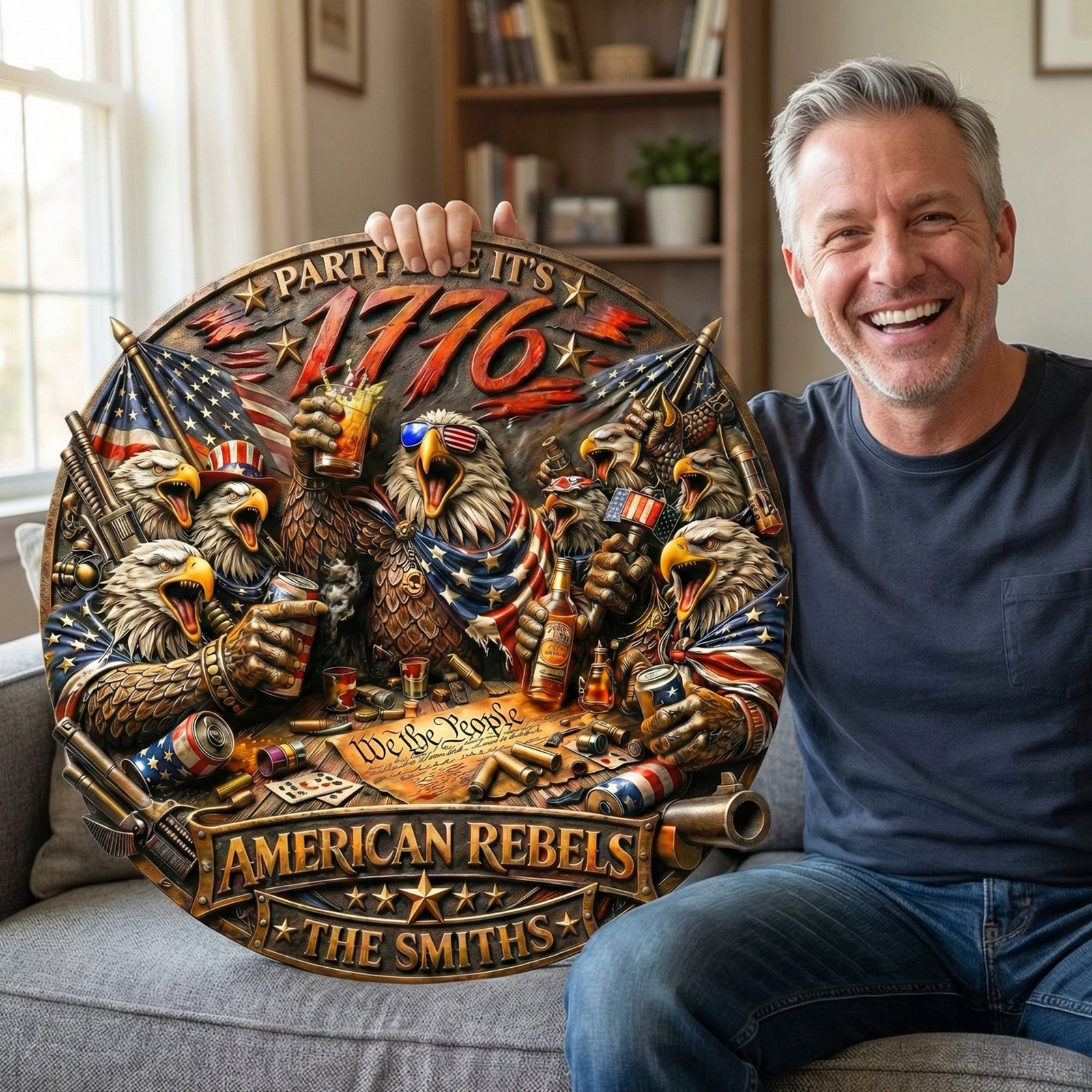 USA Independence Party Metal Sign - Personalized Gift For Patriot Family 01TYQN050326