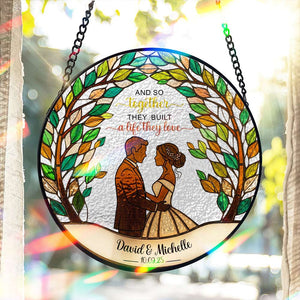 Newlywed Couple Stained Glass - Personalized Gifts For Couple 01PGLU160825