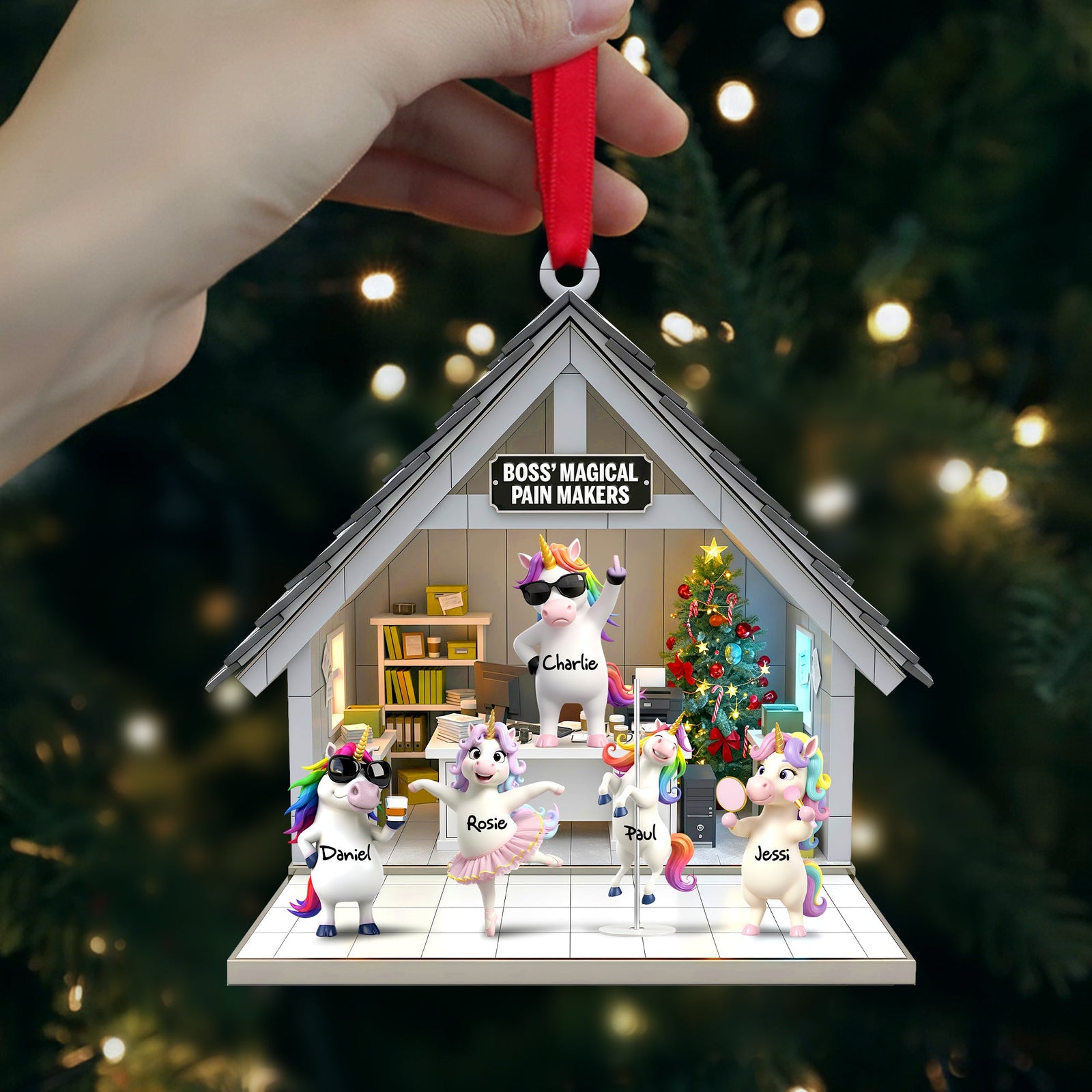 Unicorn Workday Chaos Ornament - Personalized Gifts For Officers 02OHLU151125