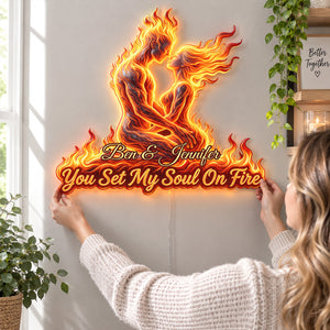 Eternal Flame Couple LED Wall Sign - Personalized Gifts For Couples 07HUDT250726