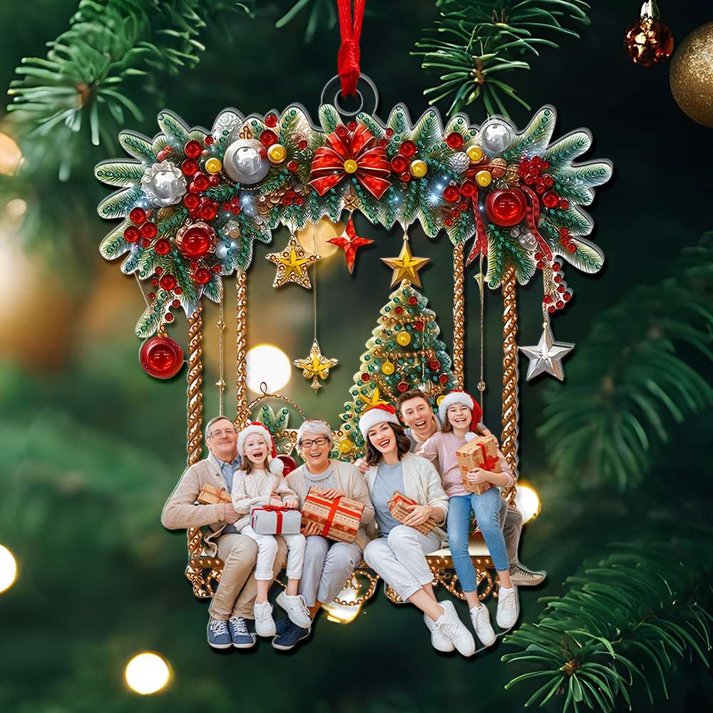 Custom Photo Gifts For Family Ornament Christmas 02KALU071024 - Ornament - GoDuckee