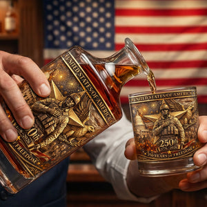 Anniversary Veteran Decanter Set - Personalized Gift For Military Decanter Set 01TOQN280226