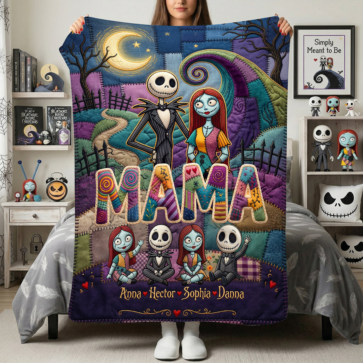Mom and Kids Spooky Blanket - Personalized Gifts For Mother 04patn270326