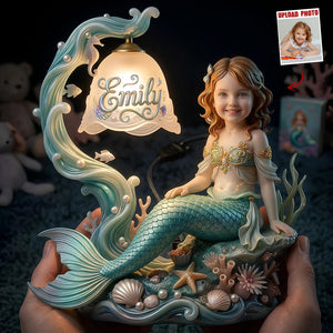 Cute Mermaid Princess Light Box - Personalized Custom Photo Gift For Kids 02NADT190326