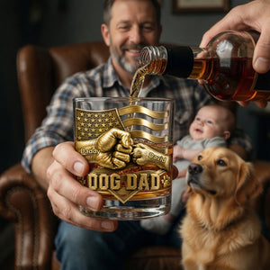 Dog Dad Drinking Glass - Personalized Gifts For Dads 03nalu190526