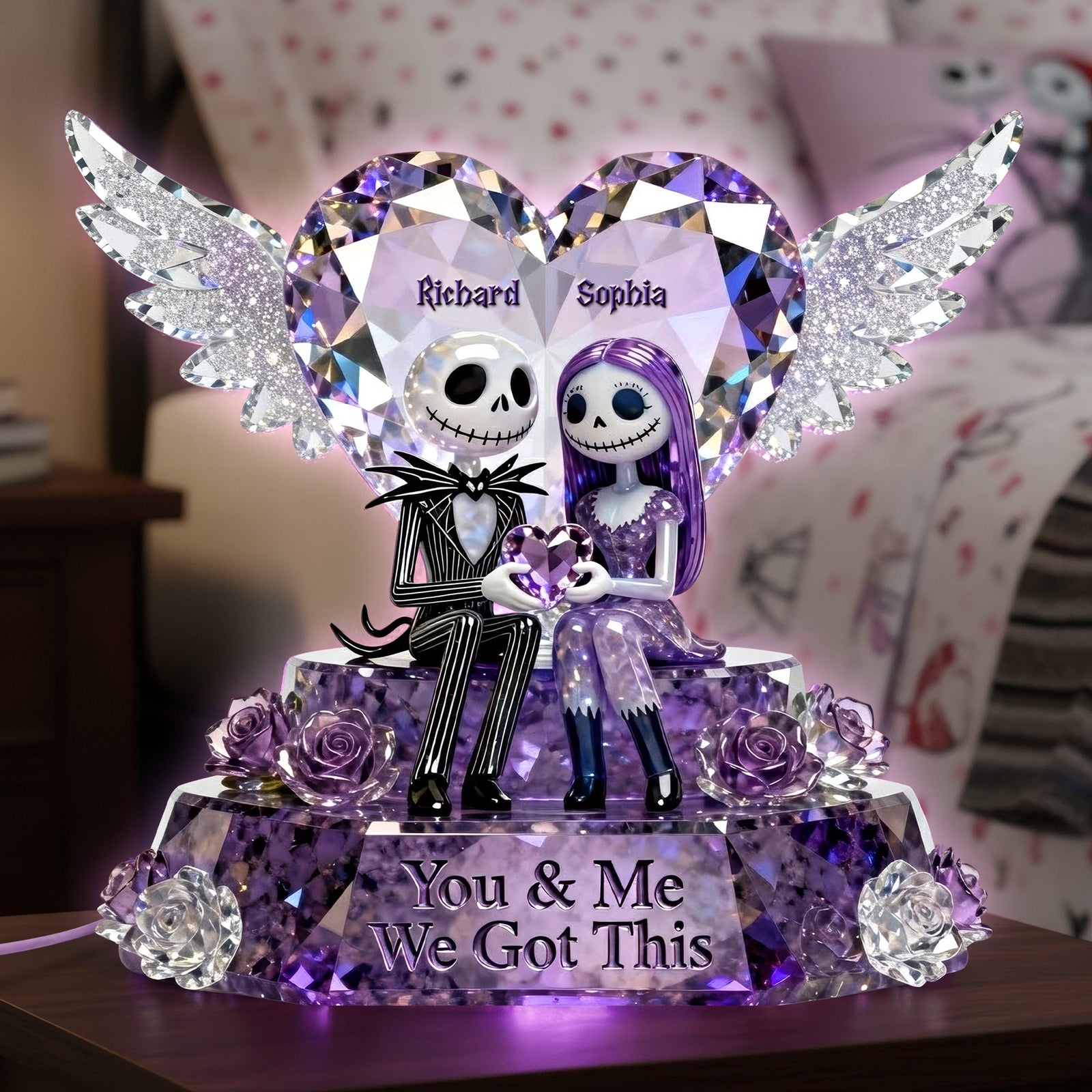 Skeleton Couple Acrylic Light Box - Personalized Gifts For Couple 04toqn311225
