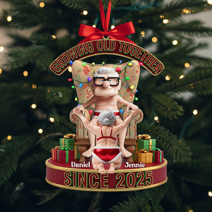 Frisky Old Couple Ornament - Personalized Christmas Gifts For Couples 04OHLU200925