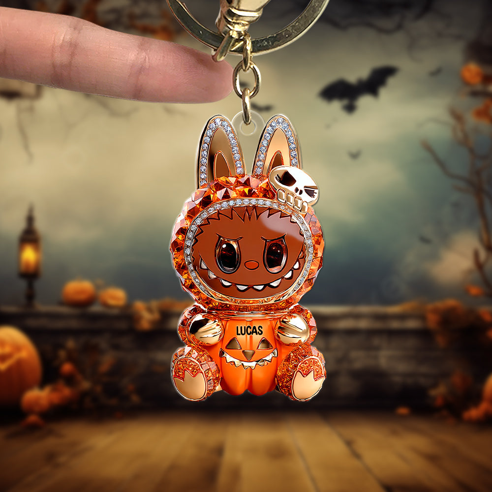 Pumpkin Cute Monster Personalized Gifts For Horror Fans Keychain 01tgtn140825