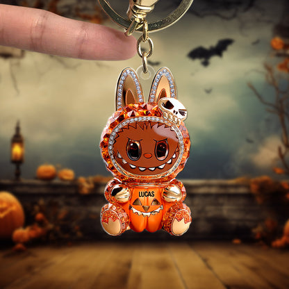 Pumpkin Cute Monster Personalized Gifts For Horror Fans Keychain 01tgtn140825