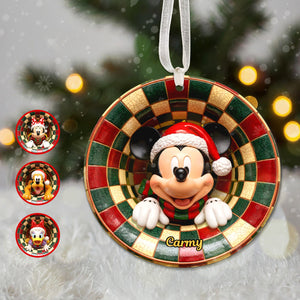 Cute Round Ceramic Ornament - Personalized Gift For Christmas Ornament 04PGMG021025