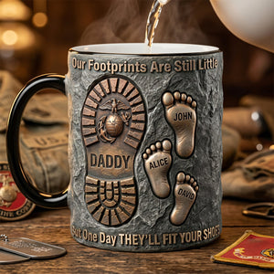 Father’s Footsteps Veteran Magic Coffee Mug - Personalized Gift For Dads 01HUTA210526
