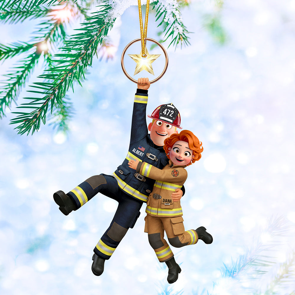 Firefighter Couple Hanging Ornament - Personalized Gifts For Couple 01qhqn031025