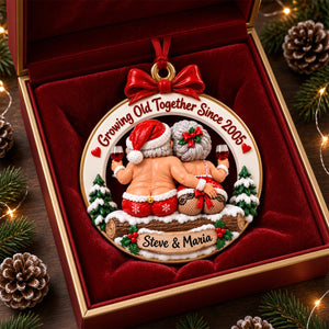 Funny Old Couple Ornament - Personalized Gifts For Couple Christmas Ornament 04TODH151026