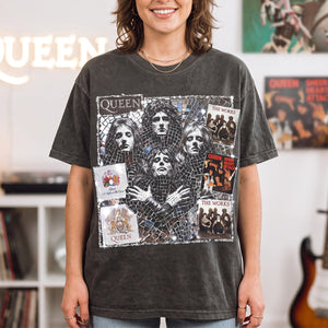 Funky Queen Band Washed T-shirt, Personalized Gifts For Music Lovers 04qhtn050826