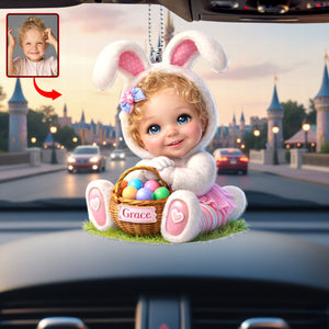 Easter Bunny Kid Car Ornament - Custom Photo Gifts For Kids 03huqn070326 - Ornament - GoDuckee