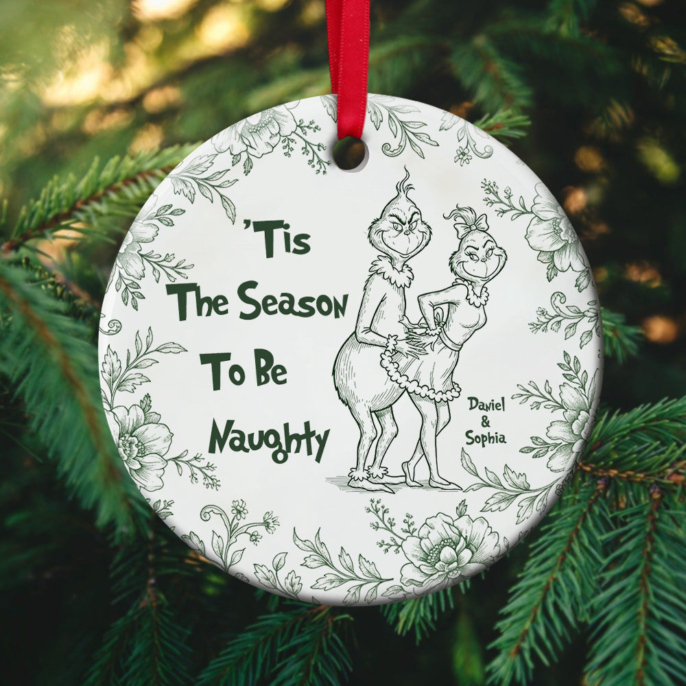 Flirty Green Monster Couples Ornament - Personalized Christmas Gift For Couples 03PGLU130925