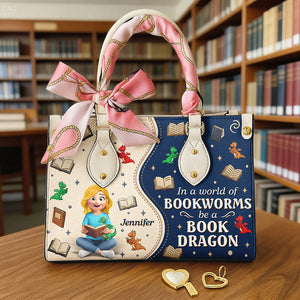 Book And Dragon Leather Bag - Personalized Gifts For Book Lovers 04naqn291225