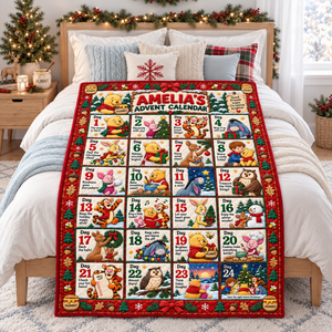 Lovely Advent Calendar Blanket - Personalized Christmas Gifts 01paqn091026