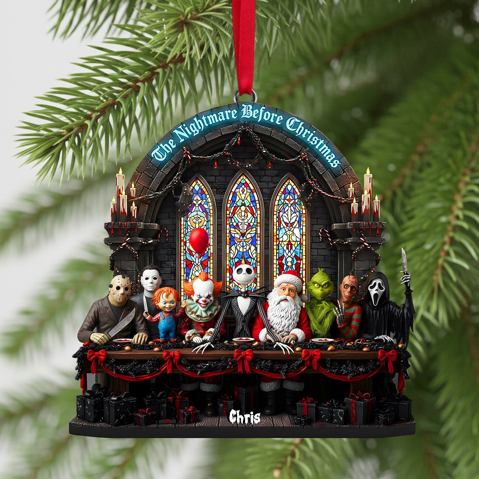 The Nightmare Feast Christmas Ornament Personalized Gifts for Horror Fans 03PALU061025