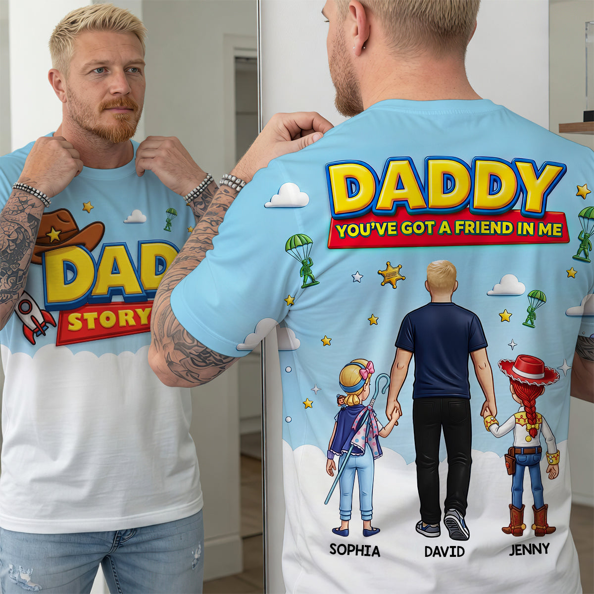 Cosmic Cowboy Dad 3D Shirt - Personalized Gifts For Dads 01HUDT080526