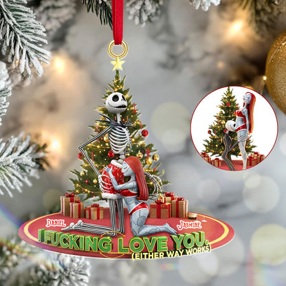 Personalized Gifts For Christmas, Naughty Couple Acrylic Ornament 01ohmg240925