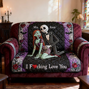 Naughty Couple Quilted Sofa Cover - Personalized Gifts For Couple 03nata210126