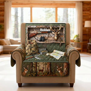 Deer Hunting Quilted Sofa Cover - Personalized Gifts For Hunters 01kimg290126
